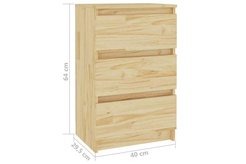 sengeborde 2 stk. 40x29,5x64 cm massivt fyrretræ - Brun - Sengebord