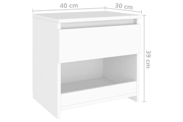 sengeborde 2 stk. 40x30x39 cm spånplade hvid - Hvid - Møbler - Borde - Aflastningsbord - Sengebord