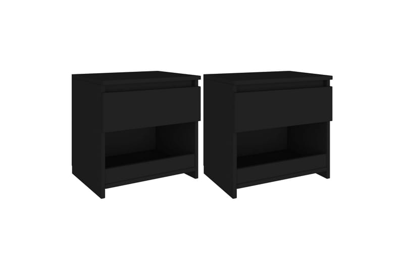sengeborde 2 stk. 40x30x39 cm spånplade sort - Sort - Møbler - Borde - Aflastningsbord - Sengebord