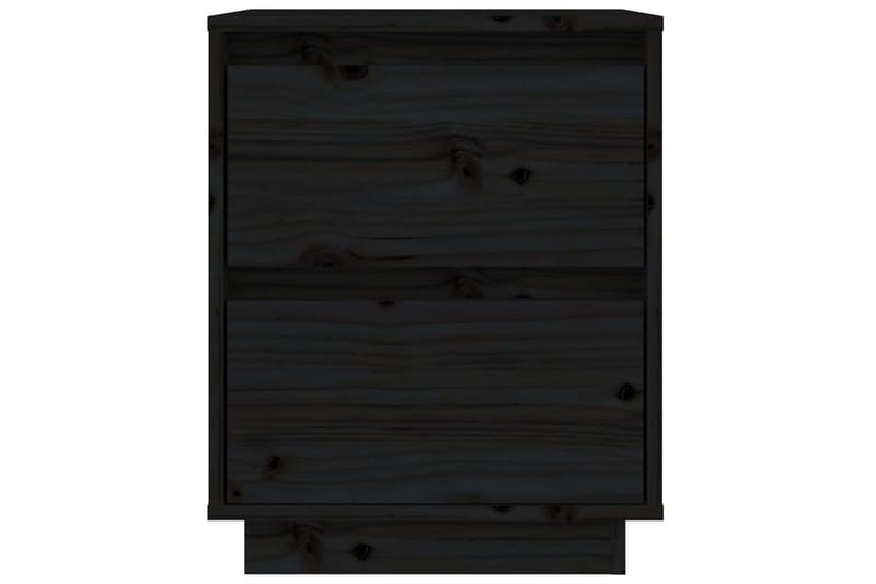 sengeborde 2 stk. 40x35x50 cm massivt fyrretræ sort - Sort - Møbler - Borde - Aflastningsbord - Sengebord
