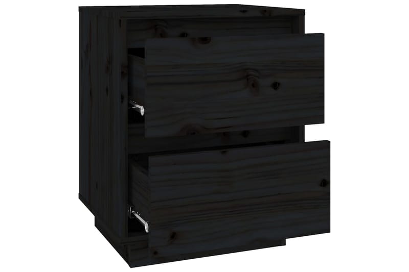 sengeborde 2 stk. 40x35x50 cm massivt fyrretræ sort - Sort - Møbler - Borde - Aflastningsbord - Sengebord