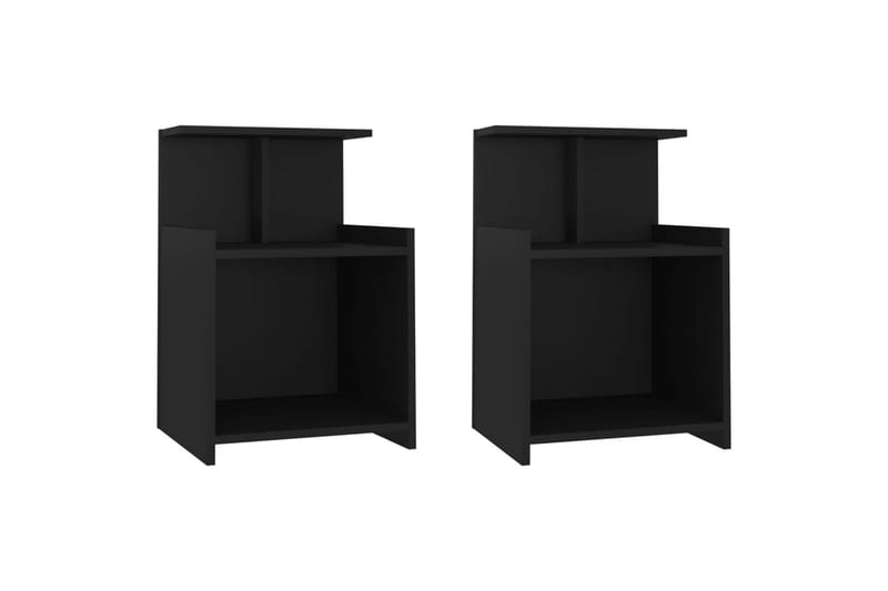 sengeborde 2 stk. 40x35x60 cm spånplade sort - Sort - Møbler - Borde - Aflastningsbord - Sengebord
