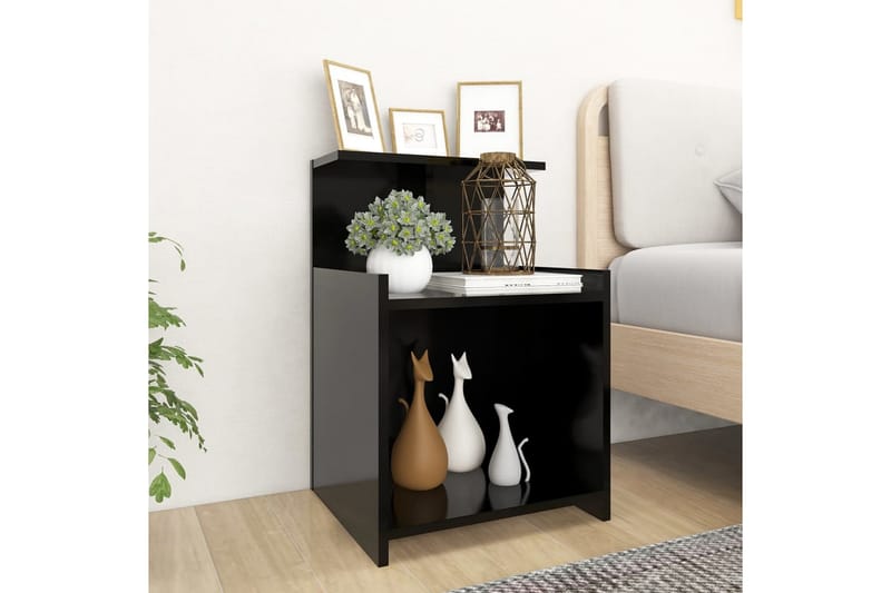 sengeborde 2 stk. 40x35x60 cm spånplade sort - Sort - Møbler - Borde - Aflastningsbord - Sengebord