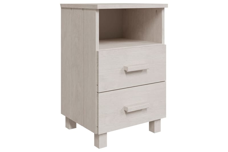 sengeborde 2 stk. 40x35x62 cm massivt fyrretræ hvid - Hvid - Sengebord