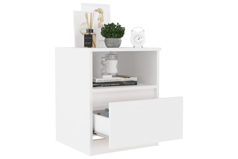 sengeborde 2 stk. 40x40x50 cm spånplade hvid - Hvid - Møbler - Borde - Aflastningsbord - Sengebord