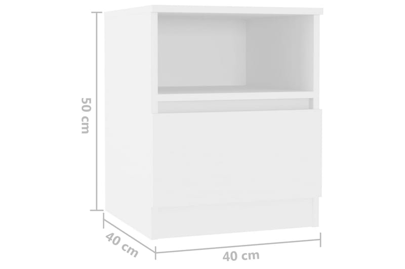 sengeborde 2 stk. 40x40x50 cm spånplade hvid - Hvid - Møbler - Borde - Aflastningsbord - Sengebord