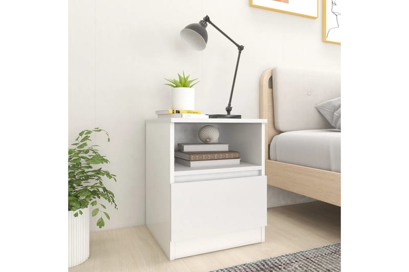 sengeborde 2 stk. 40x40x50 cm spånplade hvid - Hvid - Møbler - Borde - Aflastningsbord - Sengebord