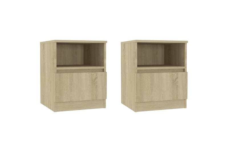 sengeborde 2 stk. 40x40x50 cm spånplade sonoma-eg - Brun - Møbler - Borde - Aflastningsbord - Sengebord