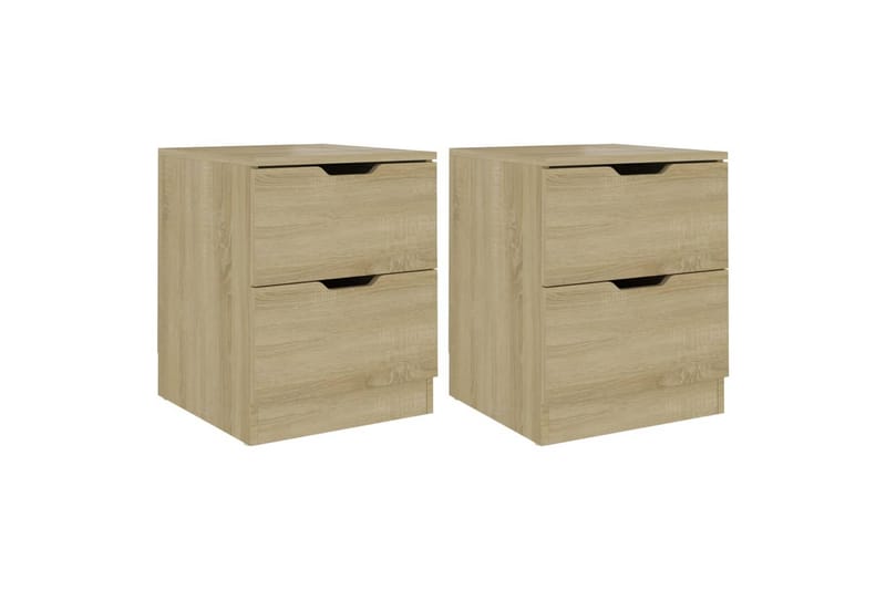 sengeborde 2 stk. 40x40x50 cm spånplade sonoma-eg - Brun - Sengebord