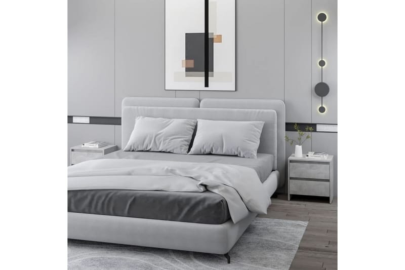 sengeborde 2 stk. 45x34,5x44,5 cm spånplade betongrå - Grå - Møbler - Borde - Aflastningsbord - Sengebord