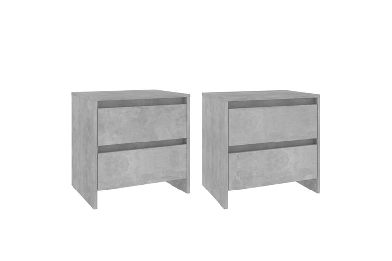 sengeborde 2 stk. 45x34,5x44,5 cm spånplade betongrå - Grå - Møbler - Borde - Aflastningsbord - Sengebord