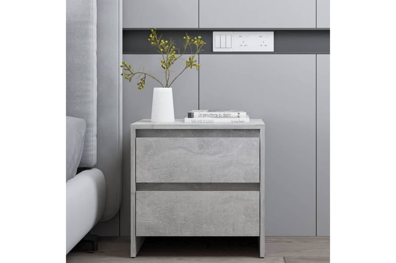 sengeborde 2 stk. 45x34,5x44,5 cm spånplade betongrå - Grå - Møbler - Borde - Aflastningsbord - Sengebord