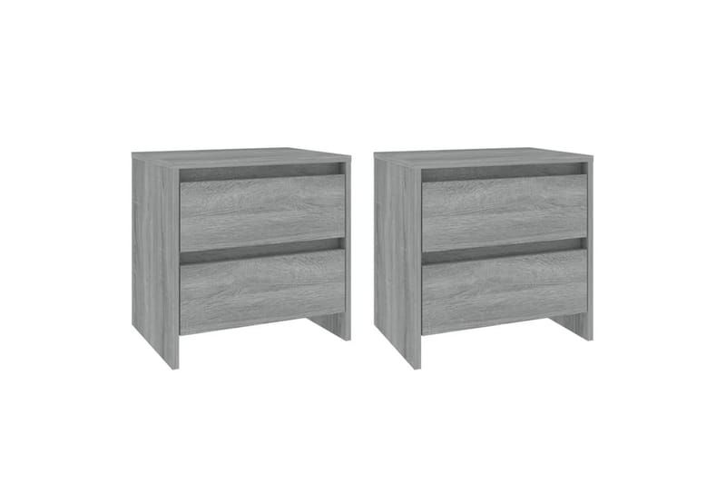 sengeborde 2 stk. 45x34,5x44,5 cm spånplade grå sonoma-eg - Grå - Møbler - Borde - Aflastningsbord - Sengebord