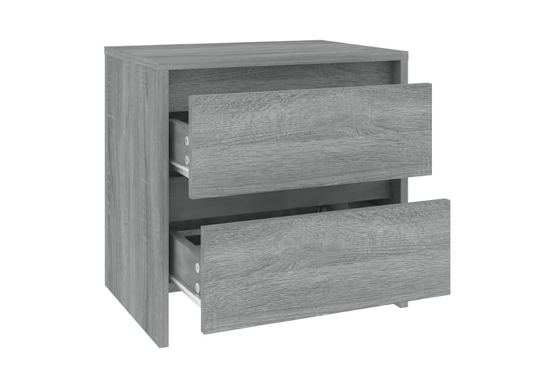 sengeborde 2 stk. 45x34,5x44,5 cm spånplade grå sonoma-eg - Grå - Møbler - Borde - Aflastningsbord - Sengebord