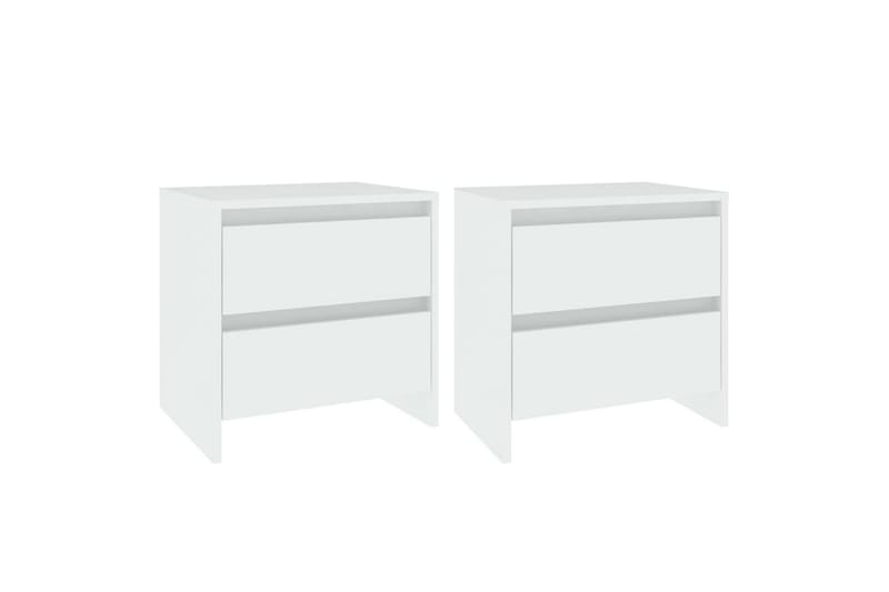 sengeborde 2 stk. 45x34,5x44,5 cm spånplade hvid - Hvid - Møbler - Borde - Aflastningsbord - Sengebord