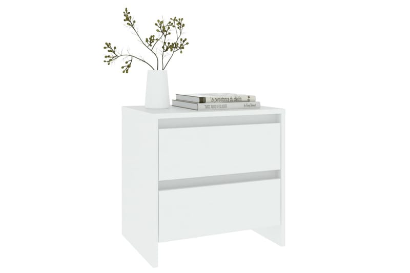 sengeborde 2 stk. 45x34,5x44,5 cm spånplade hvid - Hvid - Møbler - Borde - Aflastningsbord - Sengebord