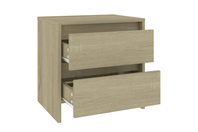 sengeborde 2 stk. 45x34,5x44,5 cm spånplade sonoma-eg - Brun - Møbler - Borde - Aflastningsbord - Sengebord