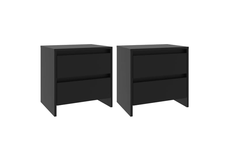 sengeborde 2 stk. 45x34,5x44,5 cm spånplade sort - Sort - Møbler - Borde - Aflastningsbord - Sengebord