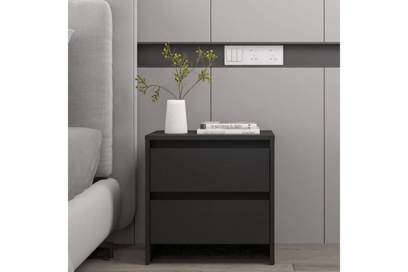 sengeborde 2 stk. 45x34,5x44,5 cm spånplade sort - Sort - Møbler - Borde - Aflastningsbord - Sengebord