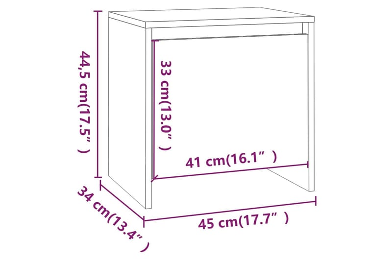 sengeborde 2 stk. 45x34x44,5 cm spånplade hvid - Hvid - Sengebord