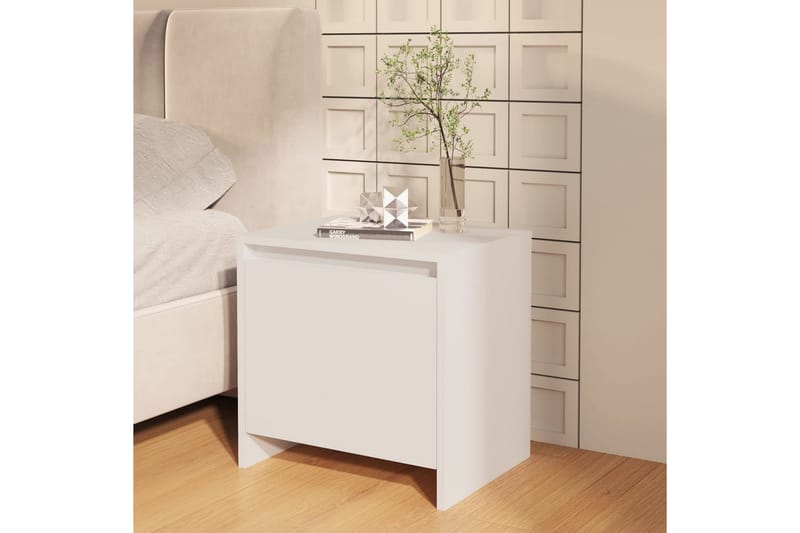 sengeborde 2 stk. 45x34x44,5 cm spånplade hvid - Hvid - Sengebord