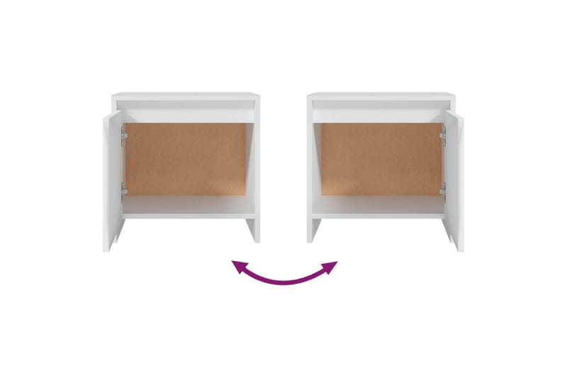 sengeborde 2 stk. 45x34x44,5 cm spånplade hvid - Hvid - Møbler - Borde - Aflastningsbord - Sengebord