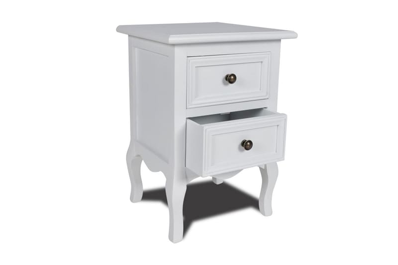 Sengeborde 2 Stk. Med 2 Skuffer Mdf Hvid - Hvid - Møbler - Borde - Aflastningsbord - Sengebord