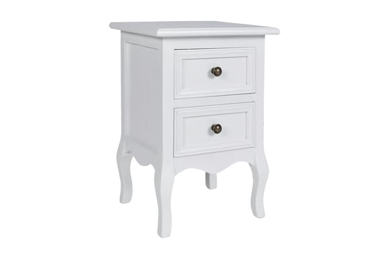 Sengeborde 2 Stk. Med 2 Skuffer Mdf Hvid - Hvid - Møbler - Borde - Aflastningsbord - Sengebord