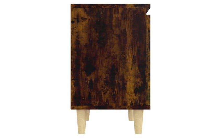 sengeborde 2 stk. med massive træben 40x30x50 cm røget egetr - Brun - Sengebord