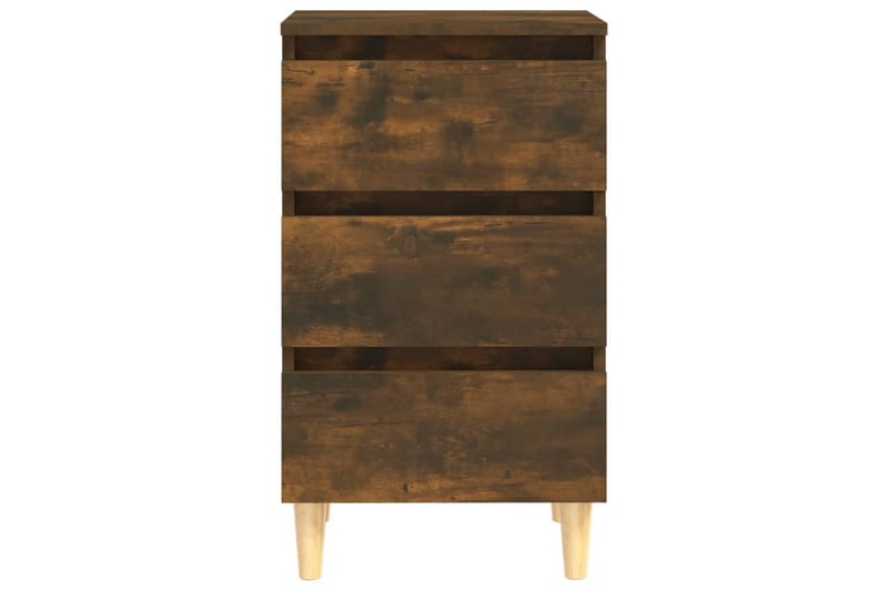 sengeborde 2 stk. med massive træben 40x35x69 cm røget egetr - Brun - Møbler - Borde - Aflastningsbord - Sengebord