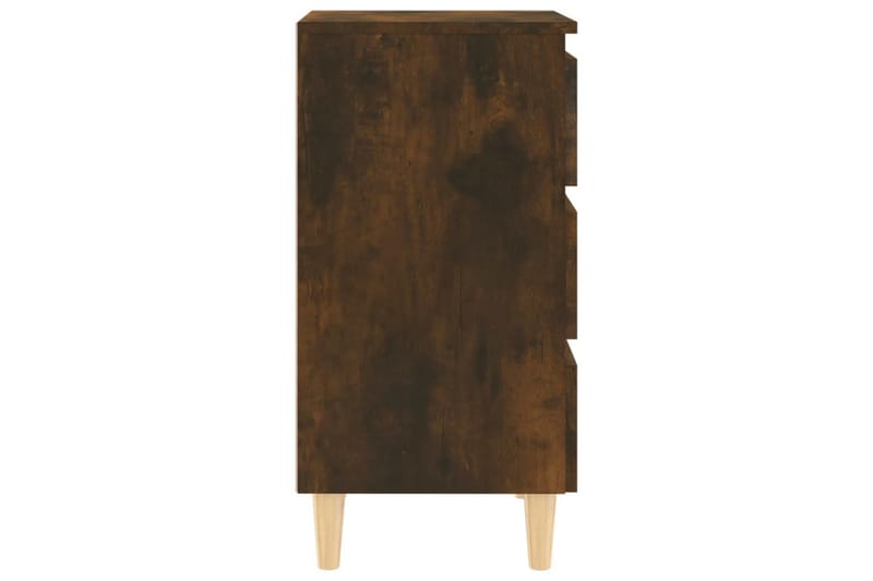 sengeborde 2 stk. med massive træben 40x35x69 cm røget egetr - Brun - Møbler - Borde - Aflastningsbord - Sengebord
