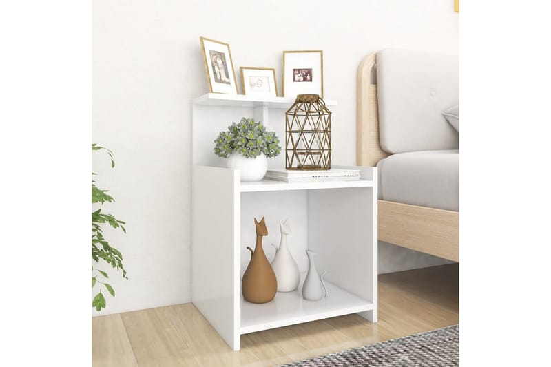 sengeborde 2 stk. spånplade 40x35x60 cm hvid - Hvid - Møbler - Borde - Aflastningsbord - Sengebord