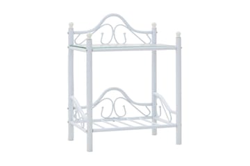 Sengeborde 2 Stk. Stål Og Hærdet Glas 45 X 30,5 X 60 Cm Hvid - Hvid - Møbler - Borde - Aflastningsbord - Sengebord