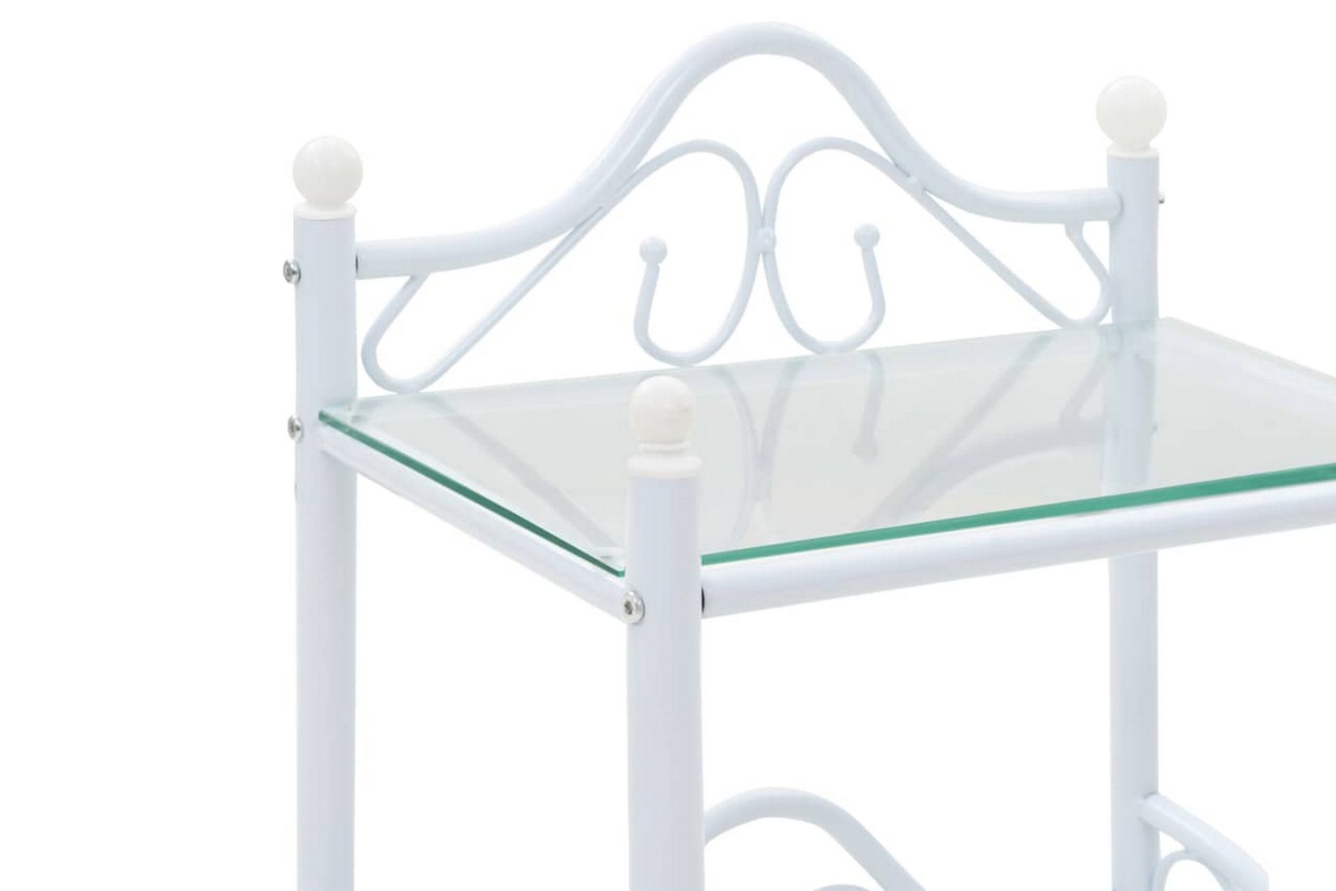 Sengeborde 2 Stk. Stål Og Hærdet Glas 45 X 30,5 X 60 Cm Hvid - Hvid - Møbler - Borde - Aflastningsbord - Sengebord