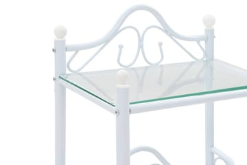Sengeborde 2 Stk. Stål Og Hærdet Glas 45 X 30,5 X 60 Cm Hvid - Hvid - Møbler - Borde - Aflastningsbord - Sengebord