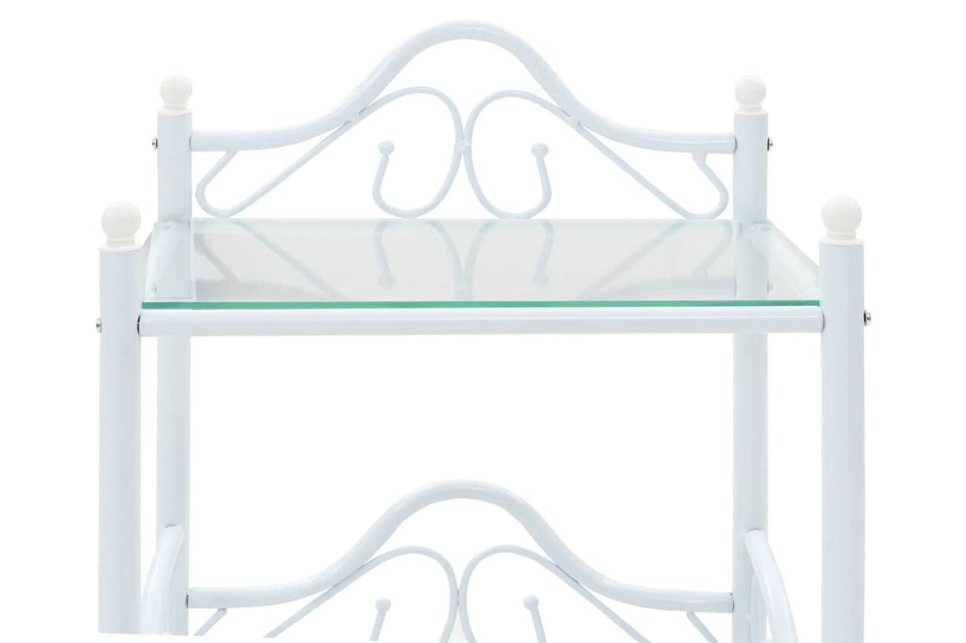 Sengeborde 2 Stk. Stål Og Hærdet Glas 45 X 30,5 X 60 Cm Hvid - Hvid - Møbler - Borde - Aflastningsbord - Sengebord