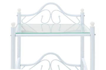 Sengeborde 2 Stk. Stål Og Hærdet Glas 45 X 30,5 X 60 Cm Hvid - Hvid - Møbler - Borde - Aflastningsbord - Sengebord