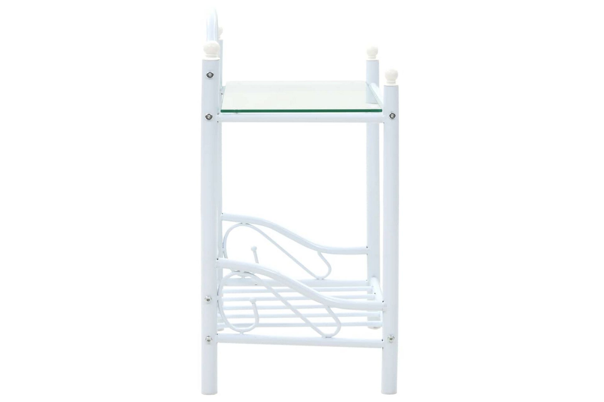 Sengeborde 2 Stk. Stål Og Hærdet Glas 45 X 30,5 X 60 Cm Hvid - Hvid - Møbler - Borde - Aflastningsbord - Sengebord