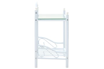Sengeborde 2 Stk. Stål Og Hærdet Glas 45 X 30,5 X 60 Cm Hvid - Hvid - Møbler - Borde - Aflastningsbord - Sengebord