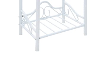 Sengeborde 2 Stk. Stål Og Hærdet Glas 45 X 30,5 X 60 Cm Hvid - Hvid - Møbler - Borde - Aflastningsbord - Sengebord