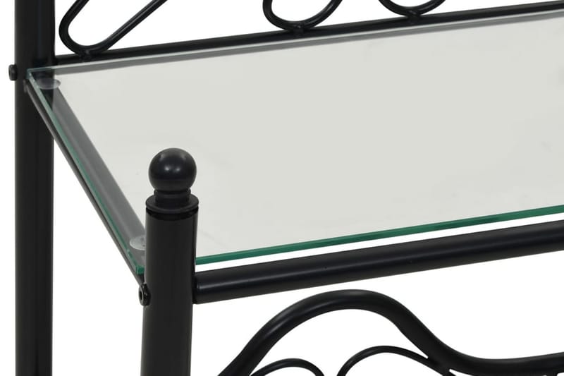 Sengeborde 2 Stk. Stål Og Hærdet Glas 45 X 30,5 X 60 Cm Sort - Sort - Møbler - Borde - Aflastningsbord - Sengebord