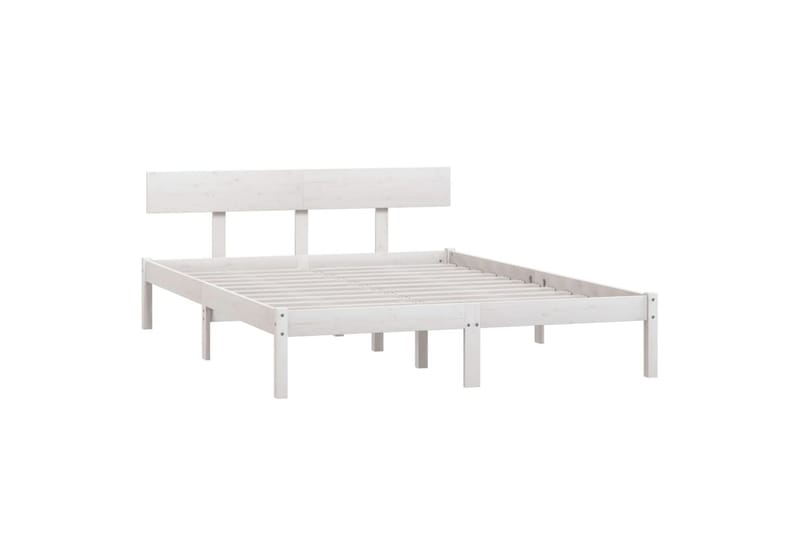 sengeramme 150x200 cm UK King massivt fyrretræ hvid - Hvid - Sengebord