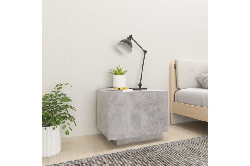 sengeskab 100x35x40 cm spånplade betongrå - Grå - Sengebord