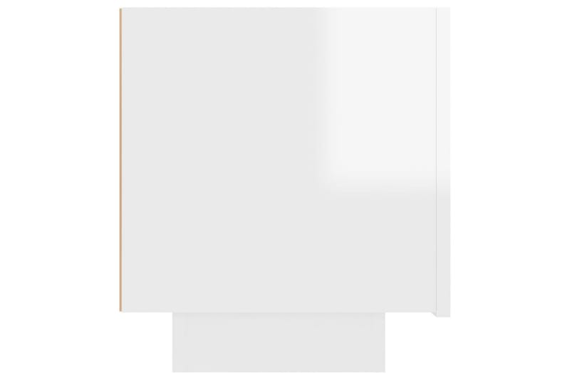 sengeskab 100x35x40 cm spånplade hvid højglans - Hvid - Sengebord