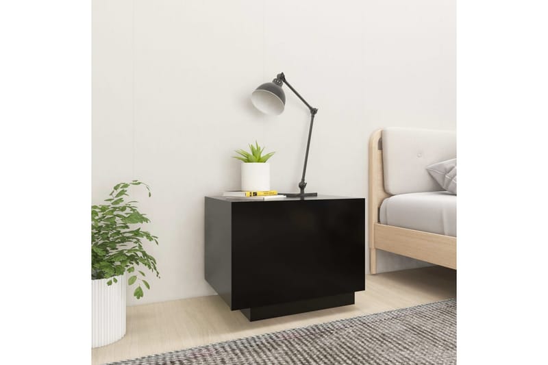sengeskab 100x35x40 cm spånplade sort - Sort - Møbler - Borde - Aflastningsbord - Sengebord