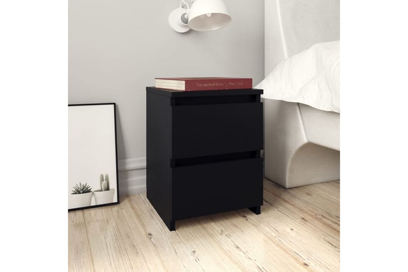 Sengeskab 30x30x40 cm Spånplade Sort - Møbler - Borde - Aflastningsbord - Sengebord