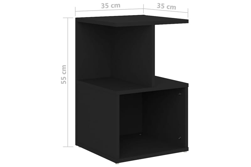 sengeskab 35x35x55 cm spånplade sort - Sort - Møbler - Borde - Aflastningsbord - Sengebord
