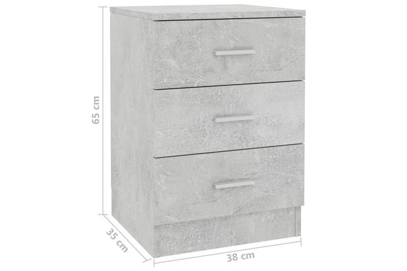 Sengeskab 38 x 35 x 65 cm spånplade betongrå - Grå - Møbler - Borde - Aflastningsbord - Sengebord