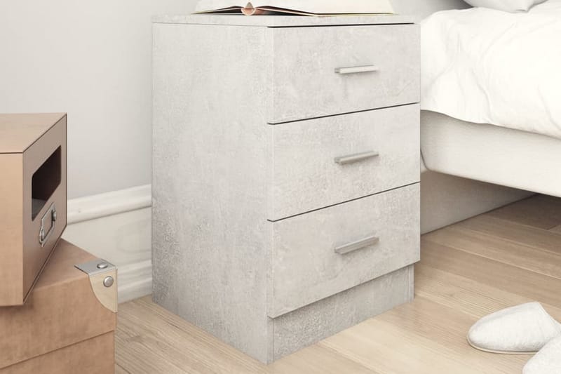 Sengeskab 38 x 35 x 65 cm spånplade betongrå - Grå - Møbler - Borde - Aflastningsbord - Sengebord