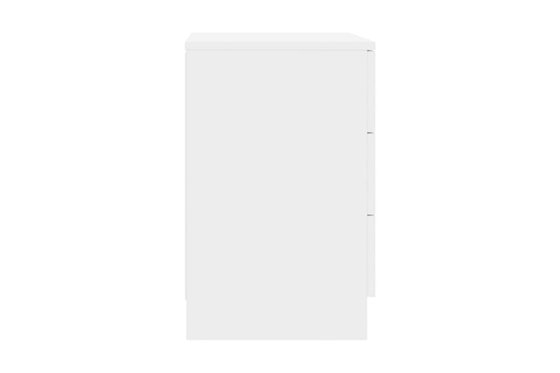 Sengeskab 38 x 35 x 65 cm spånplade hvid højglans - Hvid - Møbler - Borde - Aflastningsbord - Sengebord